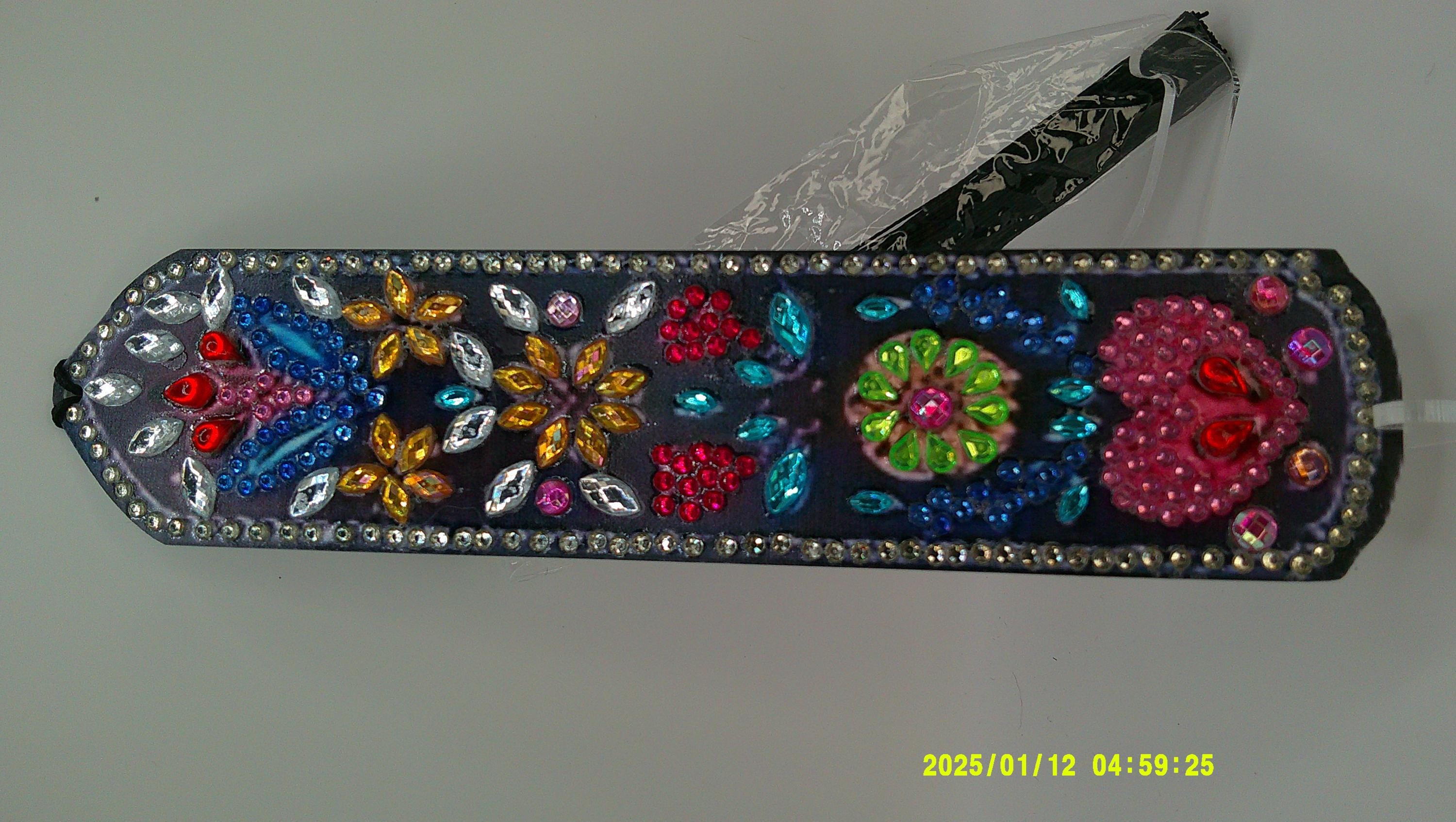 Colorful Floral Diamond Art Bookmark | Vibrant Rhinestone Mosaic