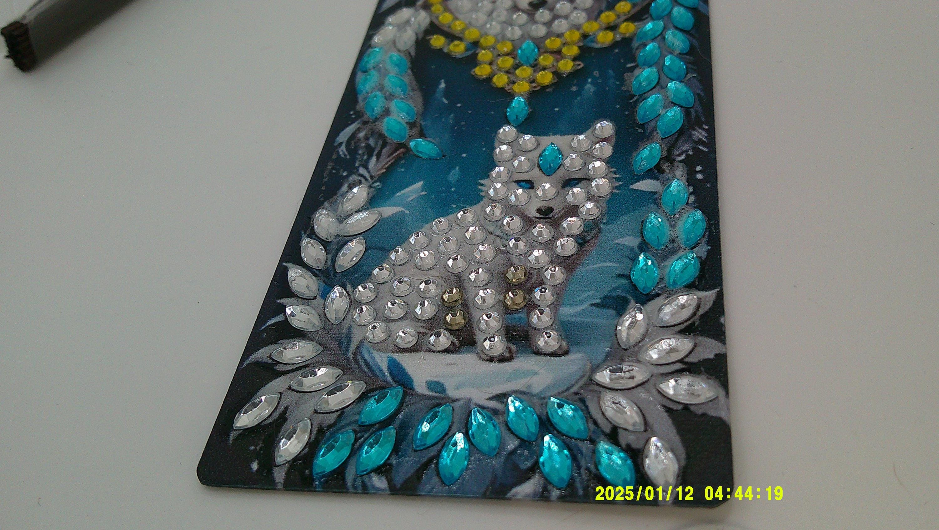 Fantasy Wolf Pack Bookmark | Sparkling Diamond Art Night Scene