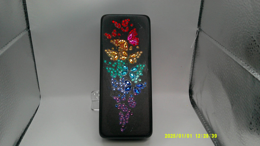 Rainbow Crystal Butterfly Diamond Art Glasses Case