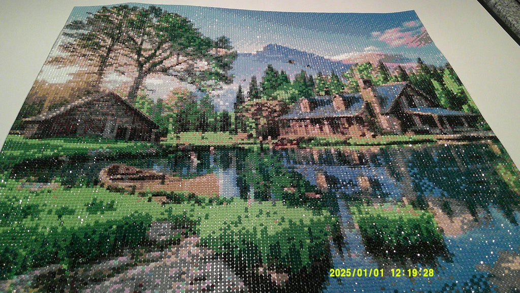 Lakeside Cabin Serenity Diamond Art Painting