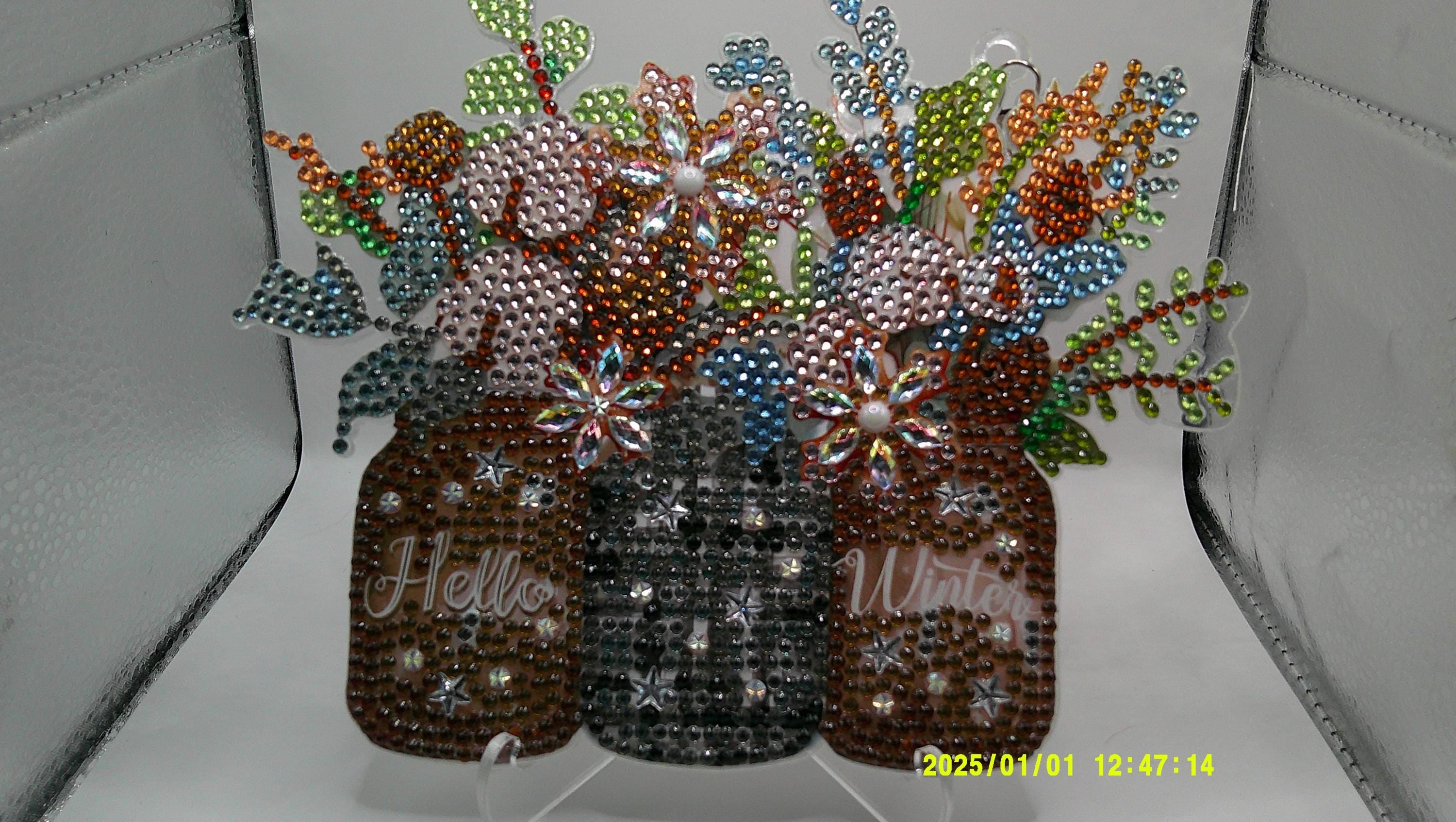 Hello Winter Wildflower Arrangement – Diamond Art Acrylic Decor