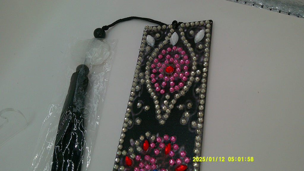 Beaded Floral Mandala Bookmark | Intricate Diamond Art Design