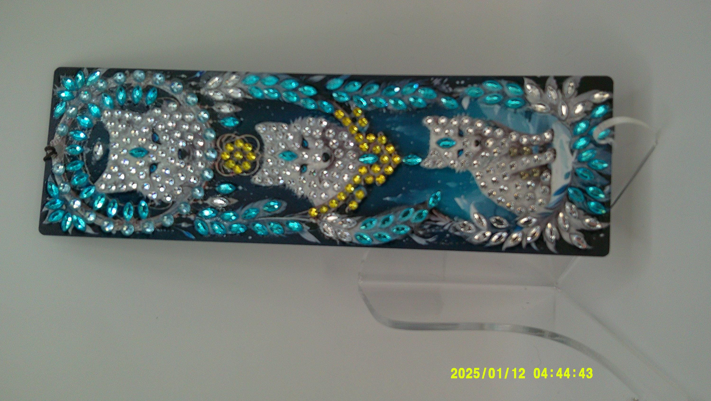 Fantasy Wolf Pack Bookmark | Sparkling Diamond Art Night Scene