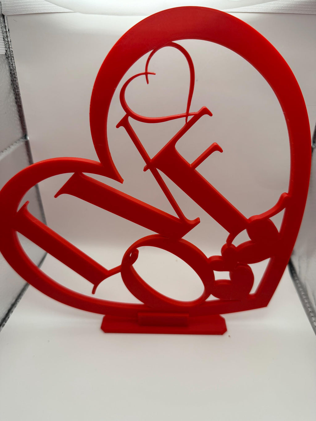 3D Printed Tilted Heart Love Sign with Stand