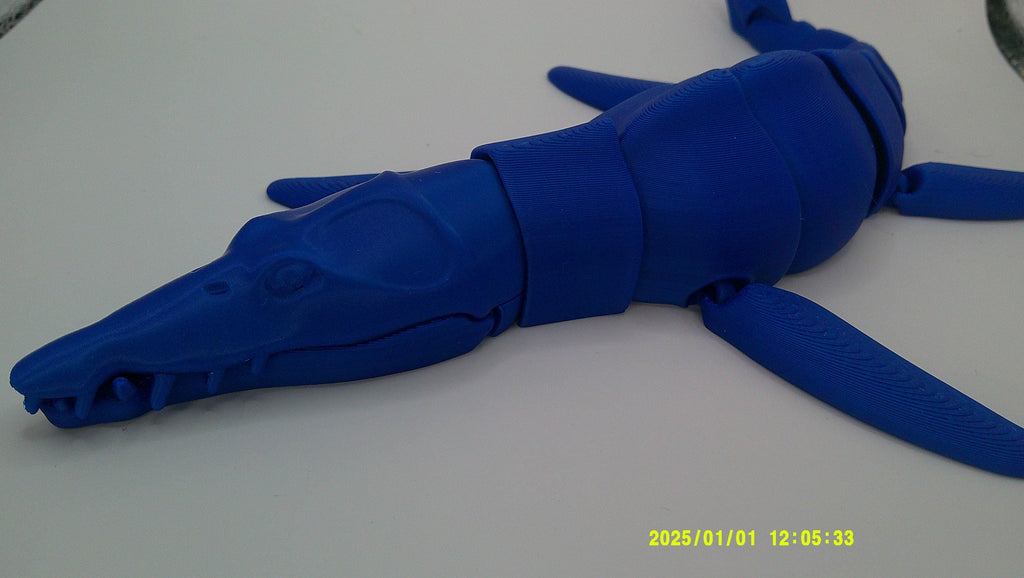 3D Printed Flexi Plesiosaur, Articulated Sea Creature Toy, Wiggly Ocean Desk Pet