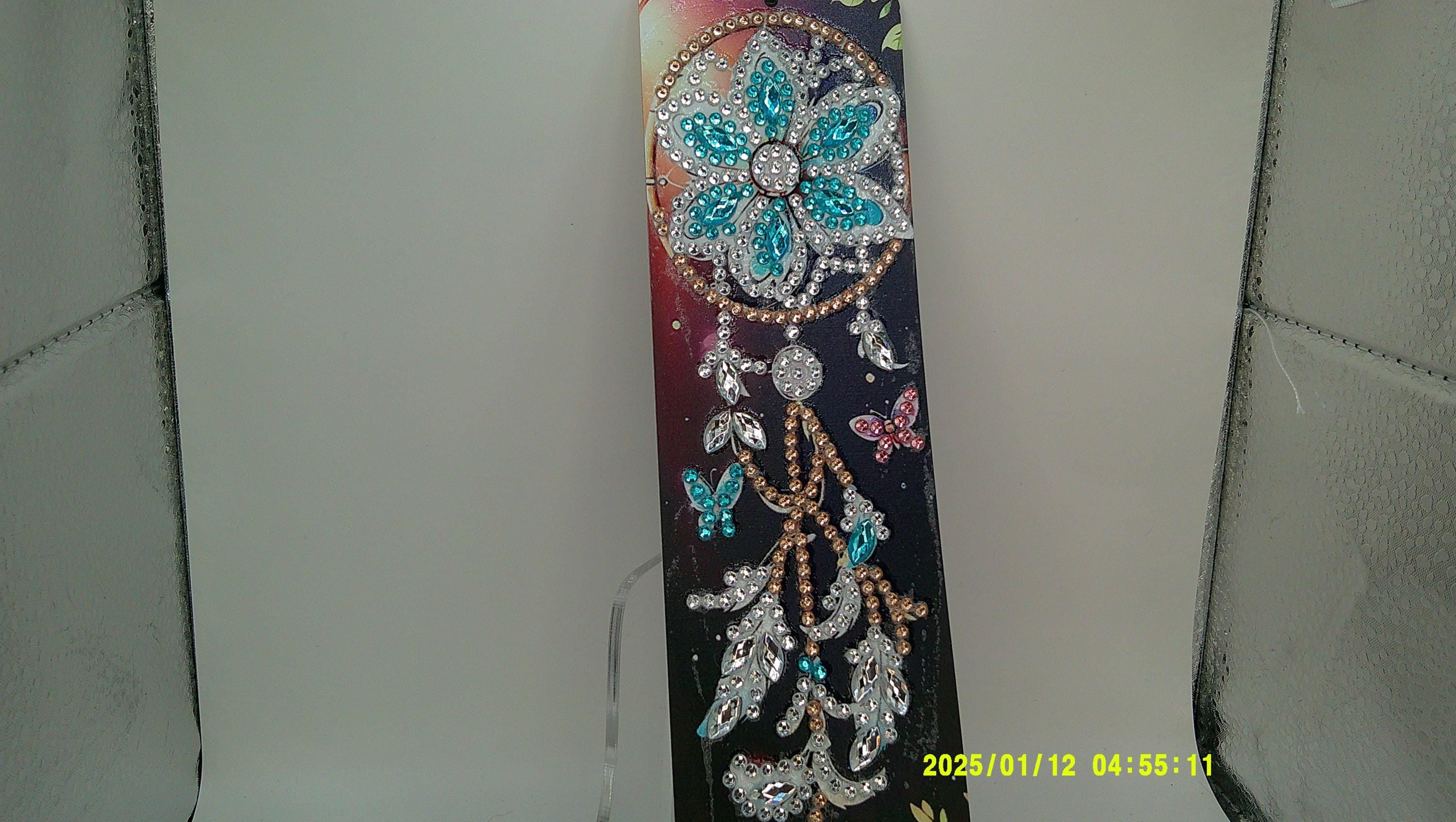 Floral Mandala Rhinestone Bookmark | Colorful Diamond Art Page Marker