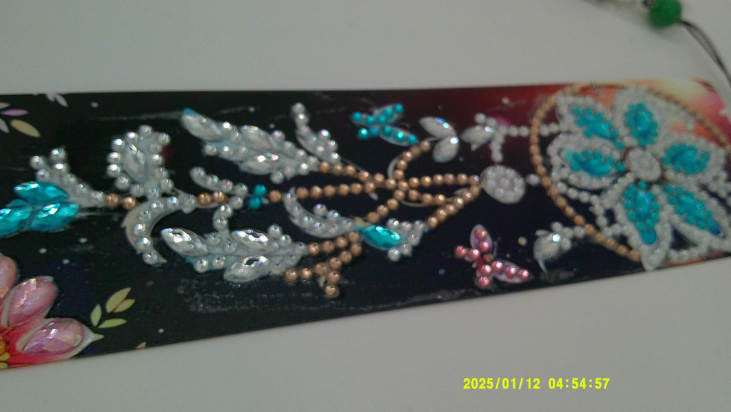 Floral Mandala Rhinestone Bookmark | Colorful Diamond Art Page Marker