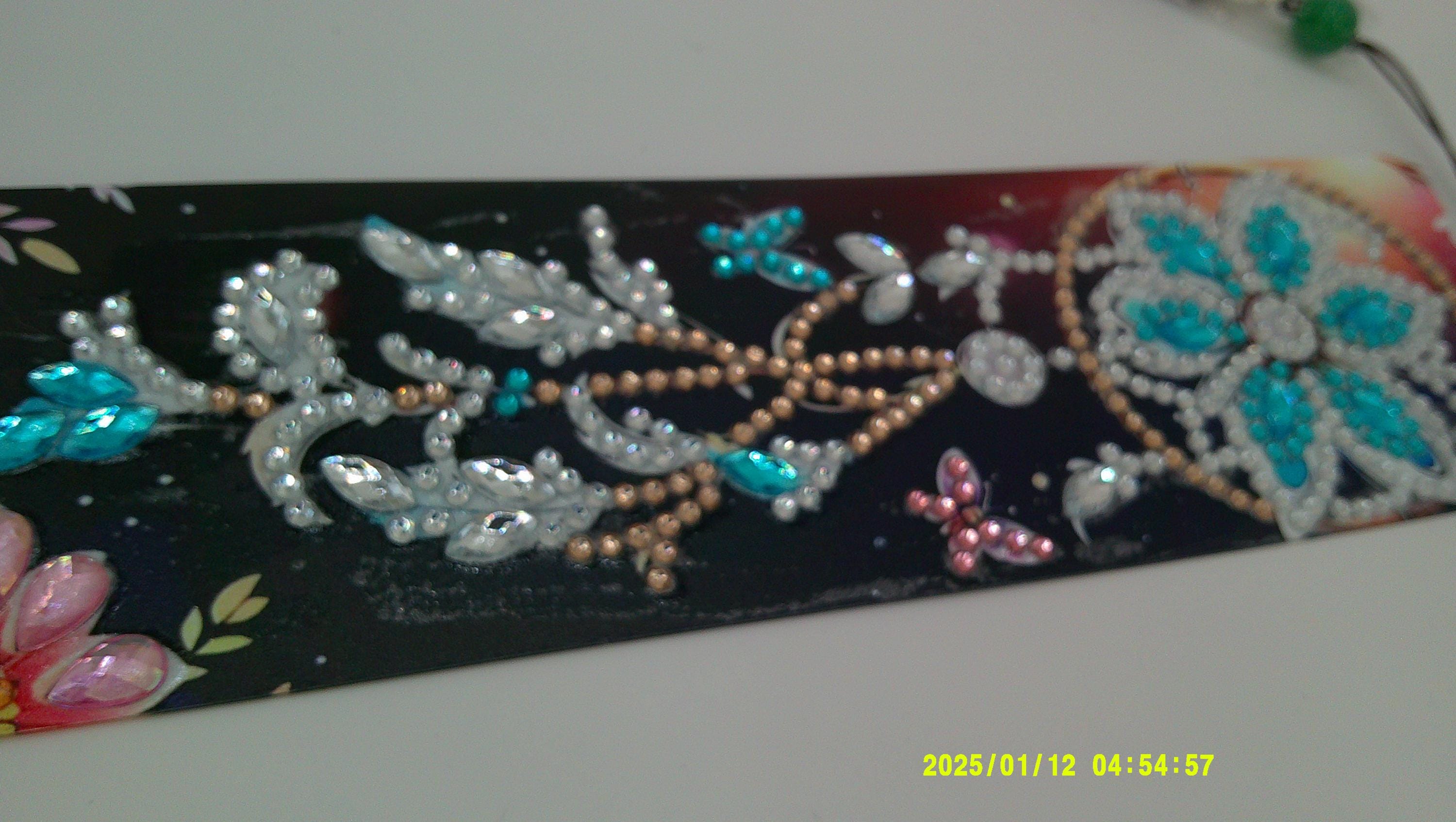 Floral Mandala Rhinestone Bookmark | Colorful Diamond Art Page Marker