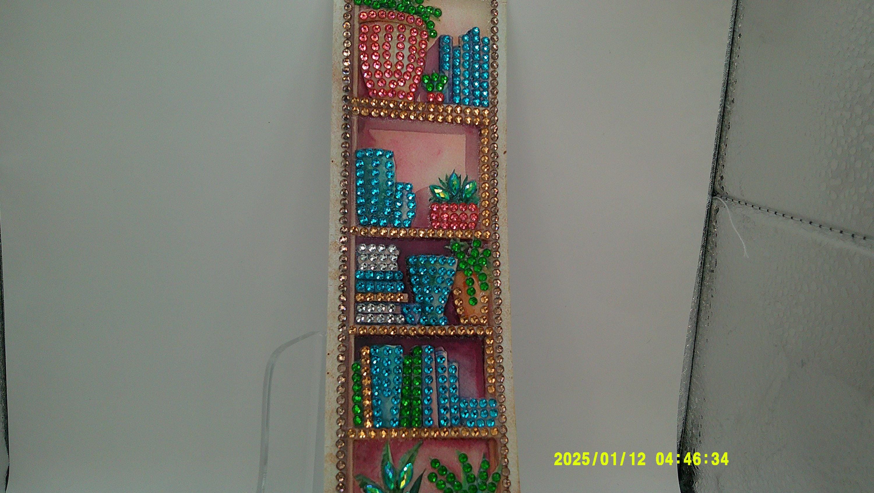 Cozy Window & Plants Diamond Art Bookmark | Rhinestone Bookshelf‑Style Design