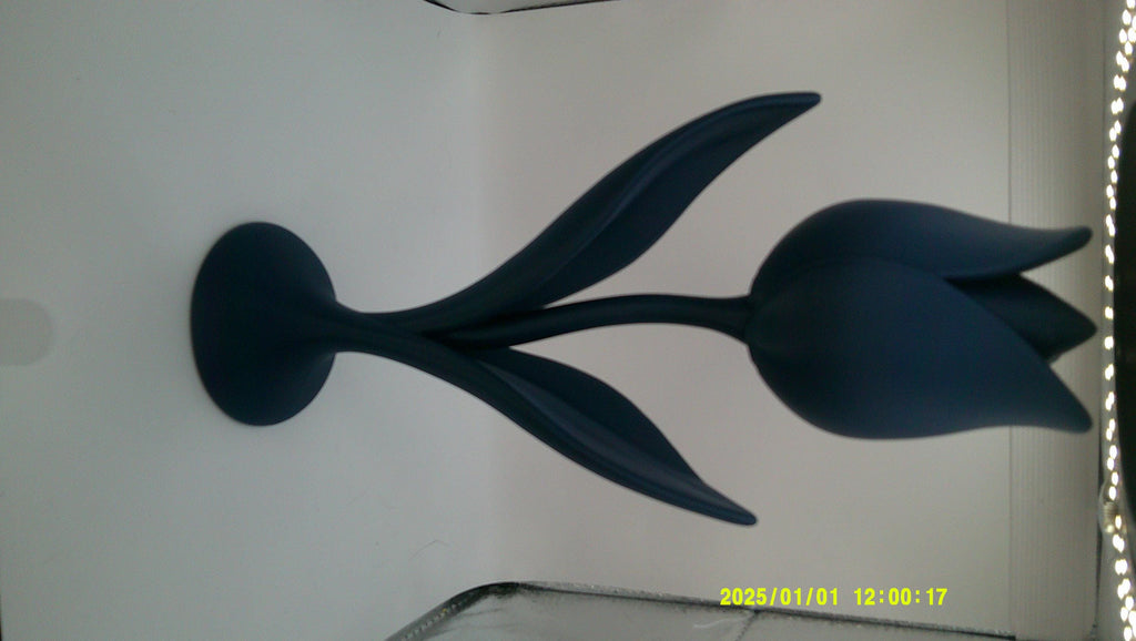 3D Printed Tulip Flower, Modern Decorative Bloom, Articulated Stem Display Piece