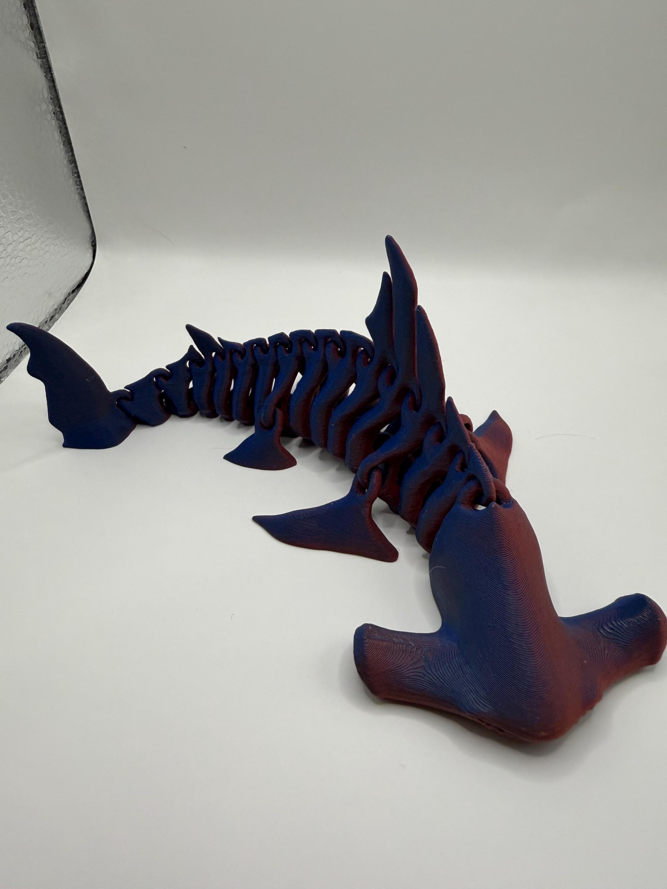 3D Printed Articulated Hammerhead Shark Skeleton Toy