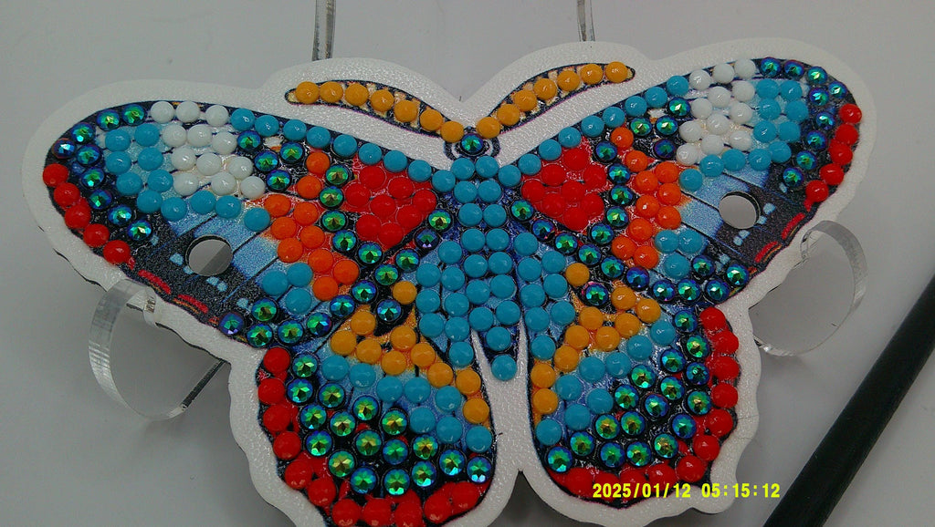 Rainbow Butterfly Diamond Art Hair Pin | Multicolor Rhinestone Design