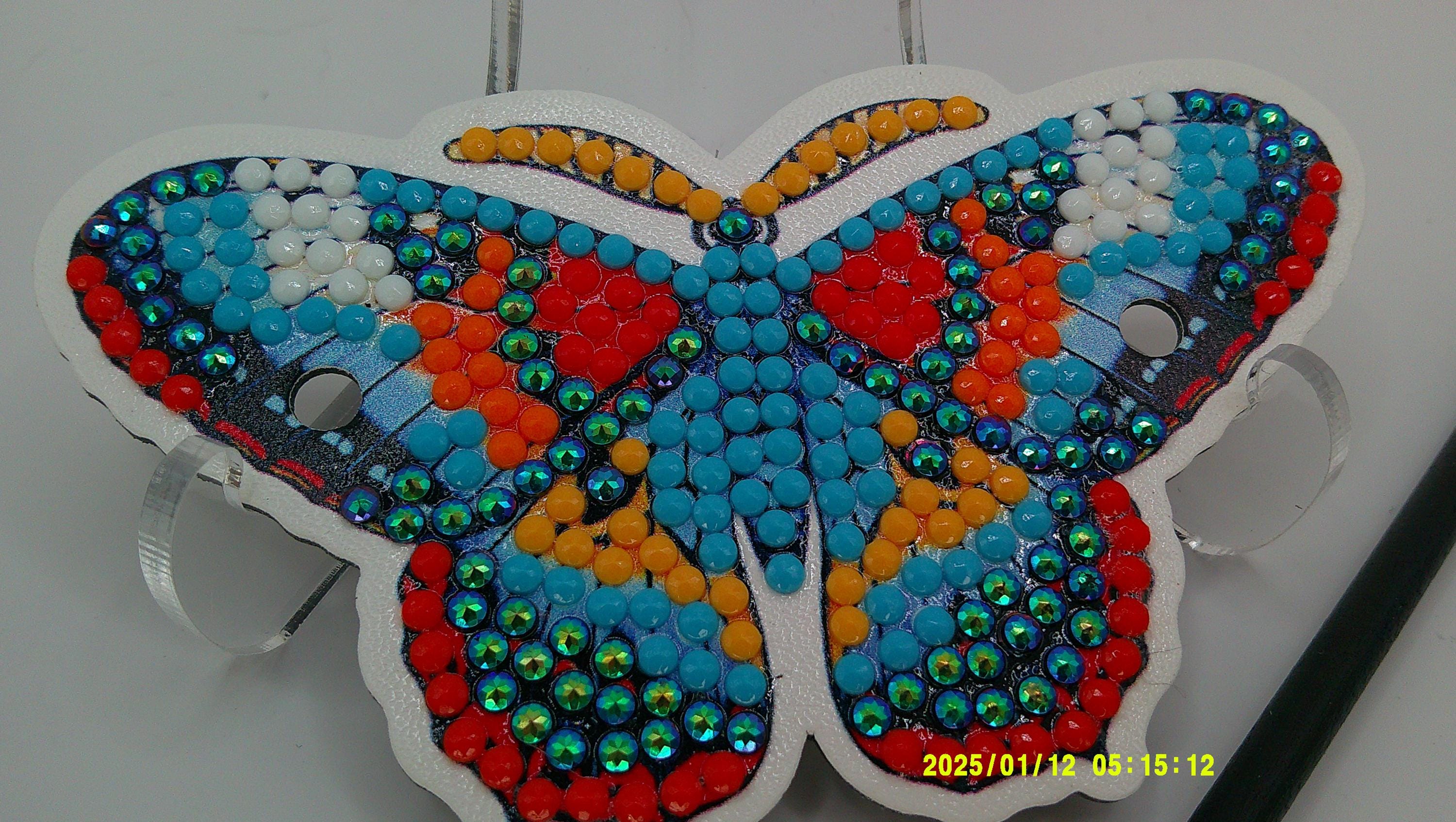 Rainbow Butterfly Diamond Art Hair Pin | Multicolor Rhinestone Design
