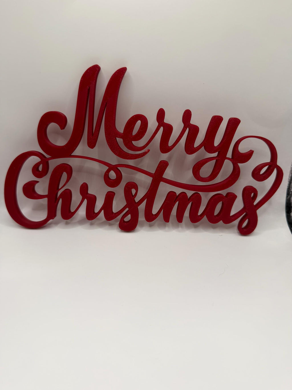 3D Printed Elegant Script Merry Christmas Decor Sign