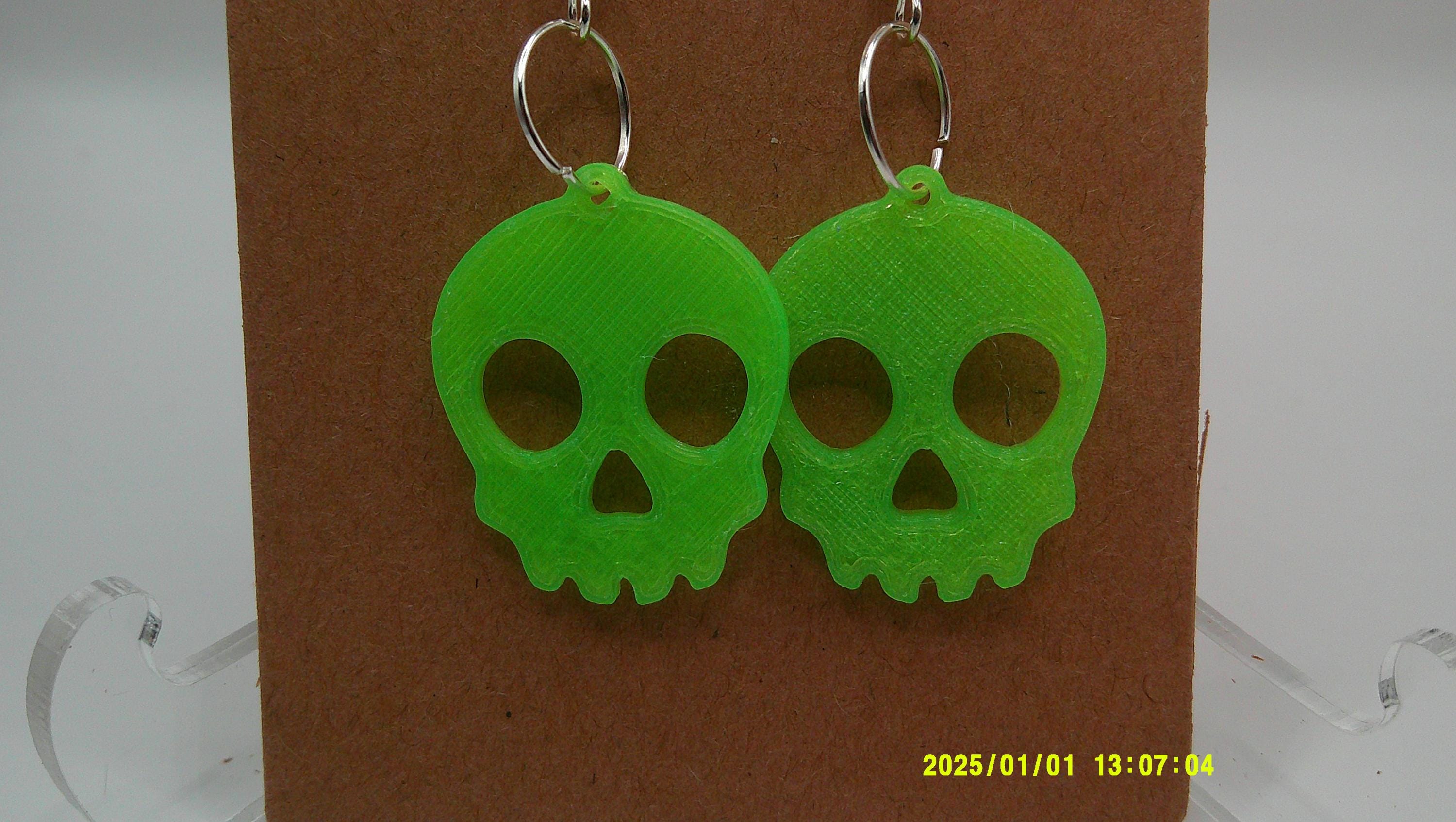 Bone Chill Earrings – Halloween Skull Silhouettes