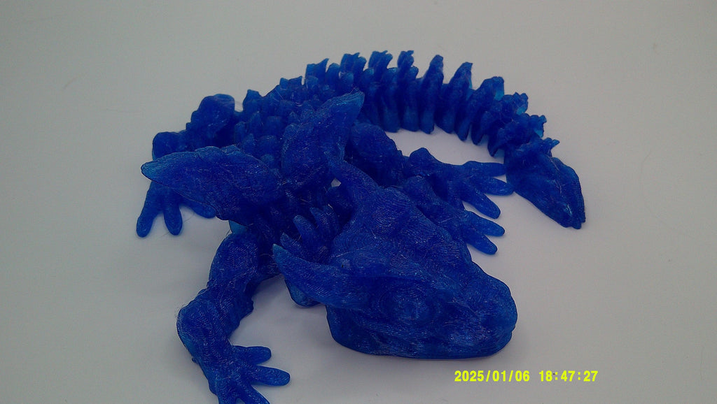 Glittering Blue Realm Winged Guardian - 3D Printed
