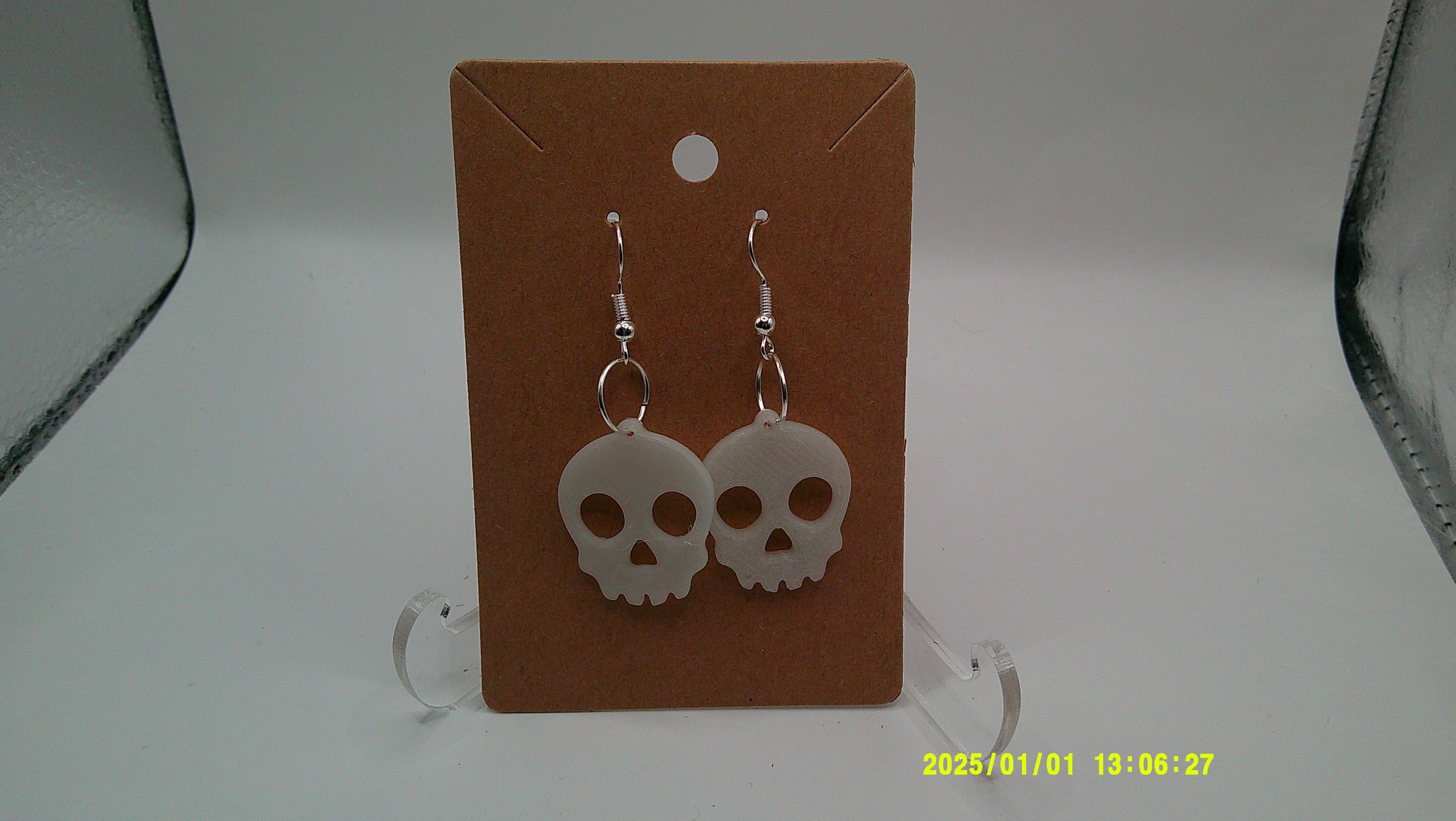 Bone Chill Earrings – Halloween Skull Silhouettes