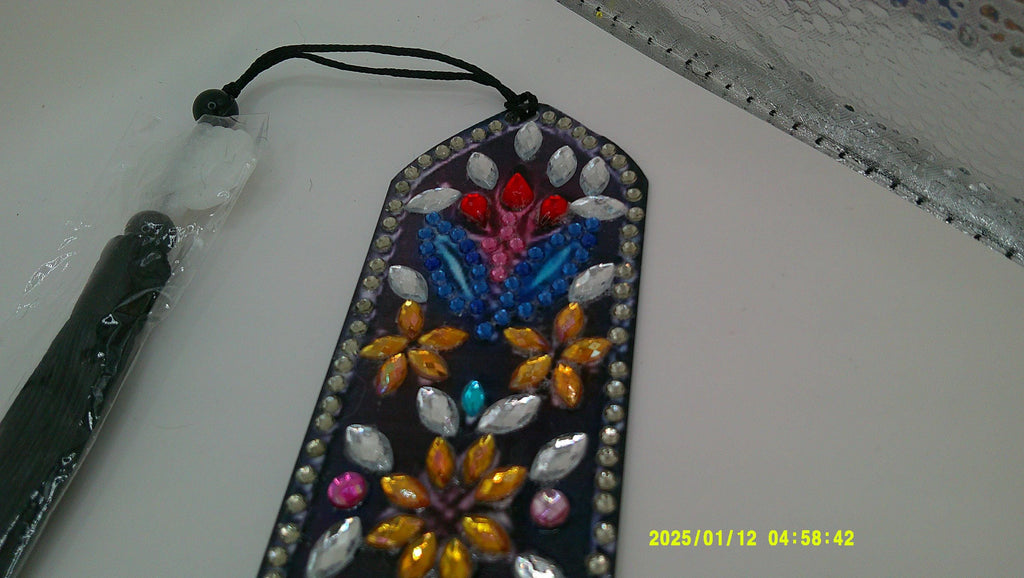Colorful Floral Diamond Art Bookmark | Vibrant Rhinestone Mosaic