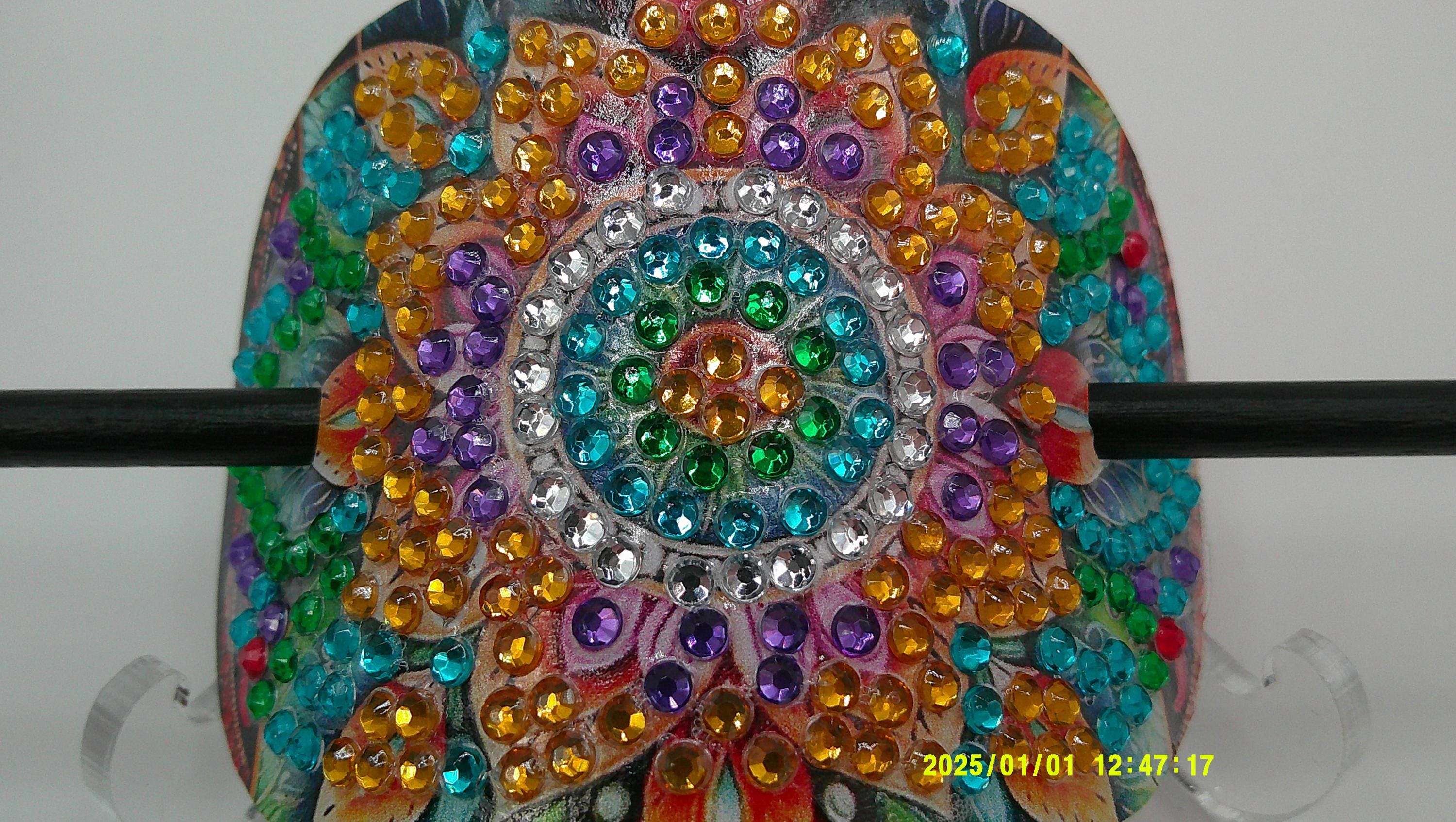 Radiant Jewel Mandala Diamond Art Hair Slide