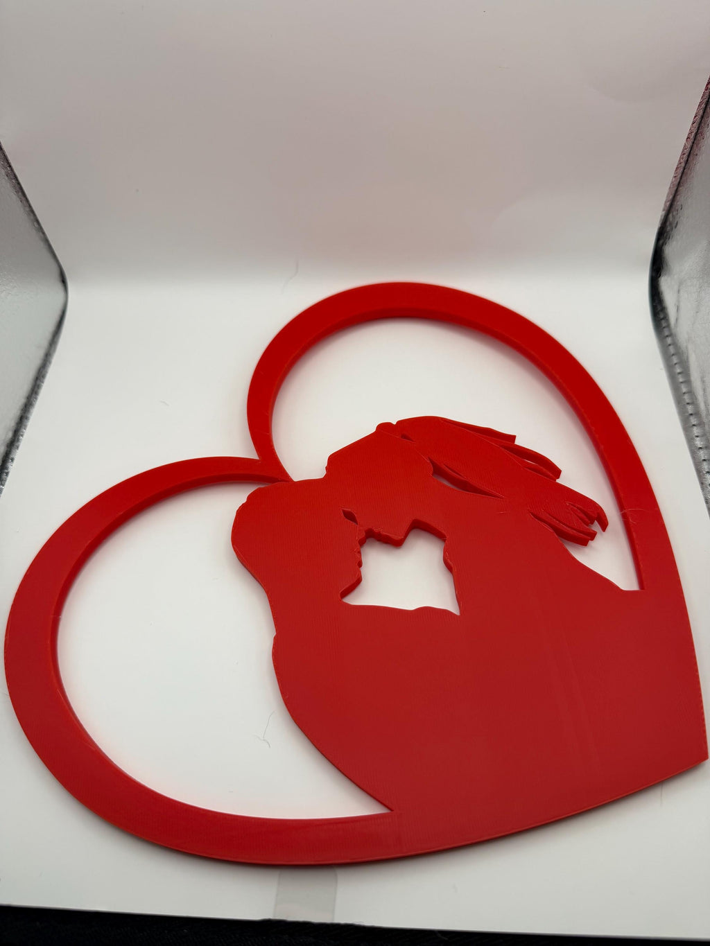 3D Printed Tilted Couples Heart Sign with Stand