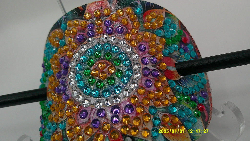 Radiant Jewel Mandala Diamond Art Hair Slide