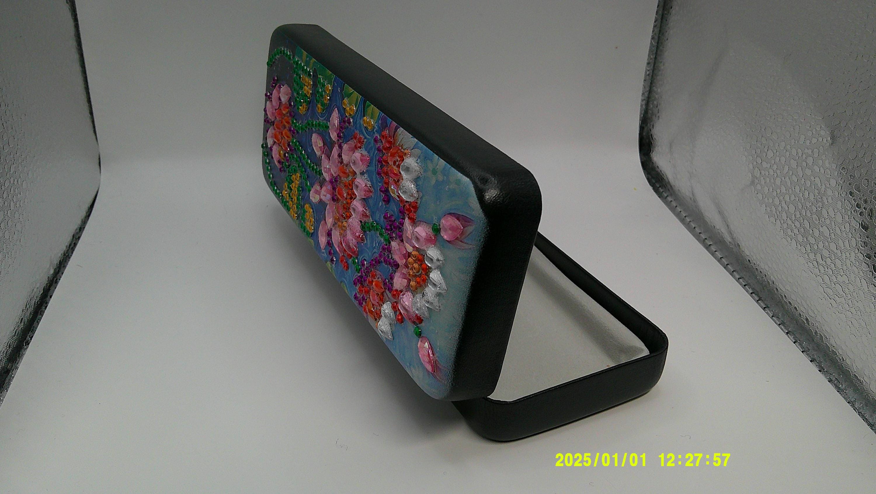 Colorful Floral Diamond Art Eyeglass Case