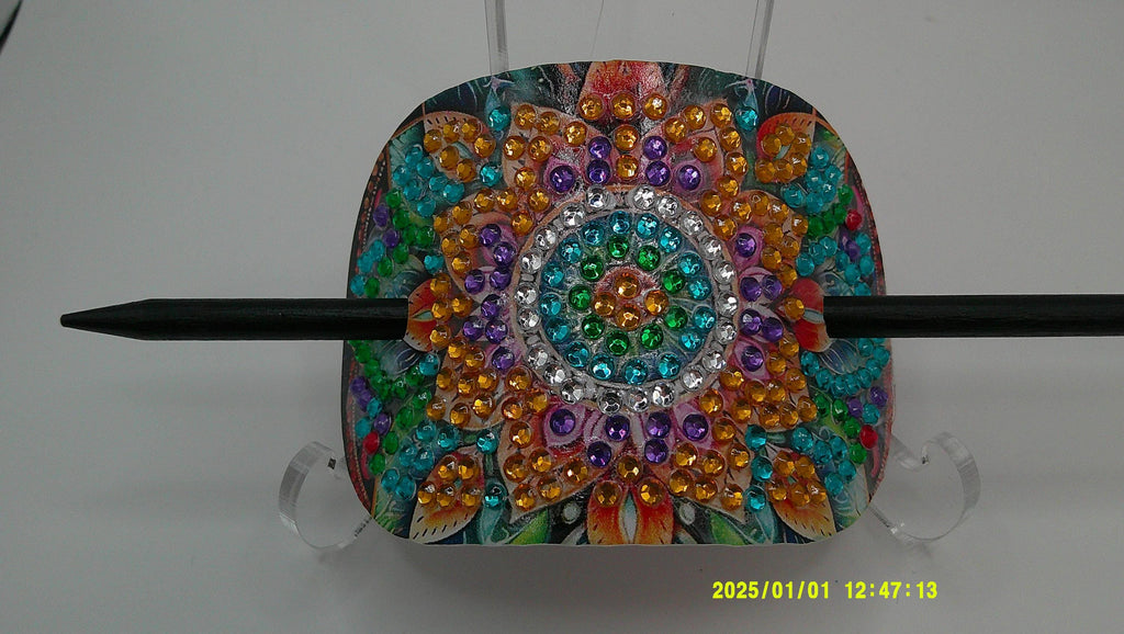 Radiant Jewel Mandala Diamond Art Hair Slide