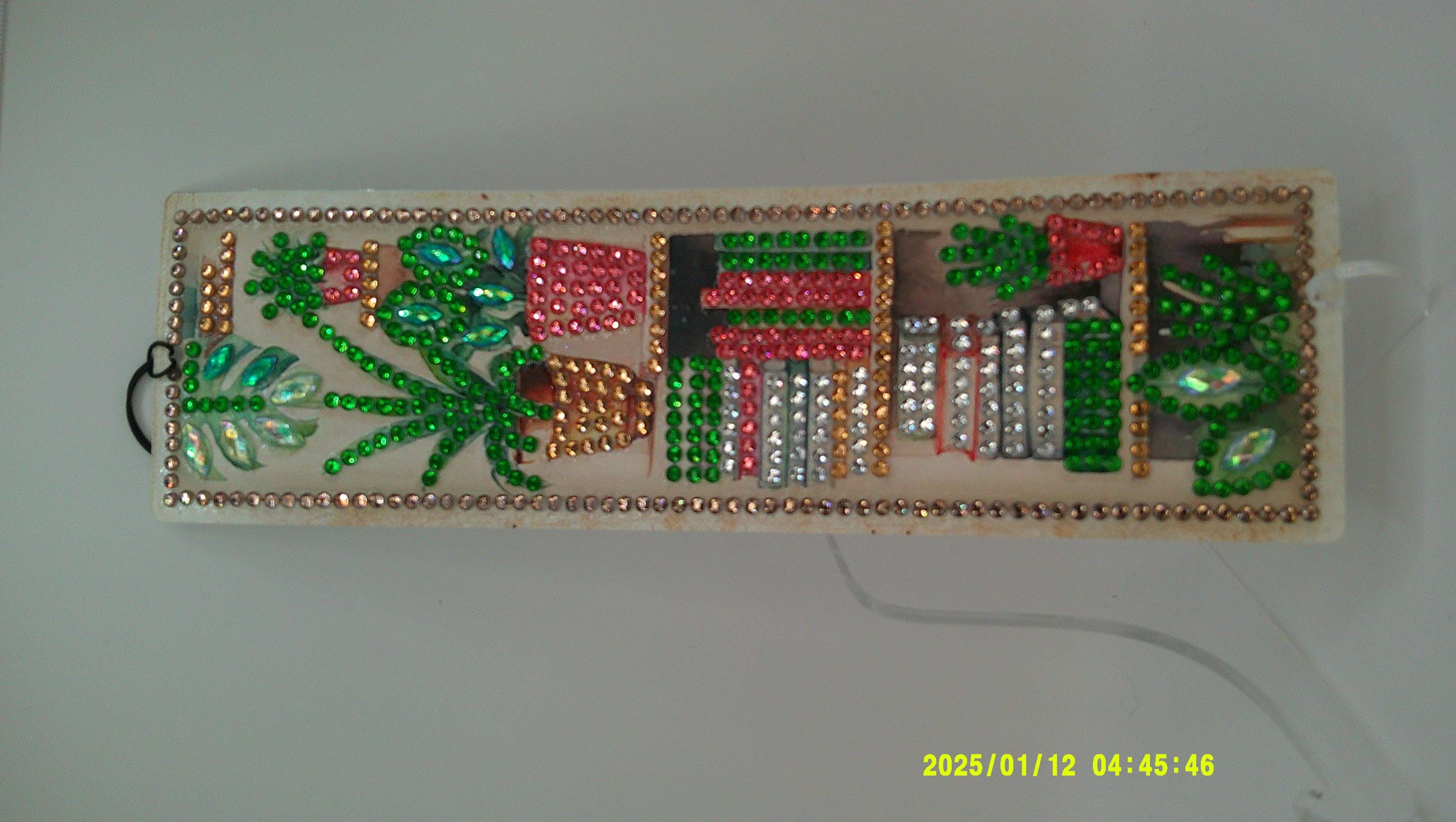 Colorful Bookshelf Bookmark | Sparkling Diamond Art Library Design