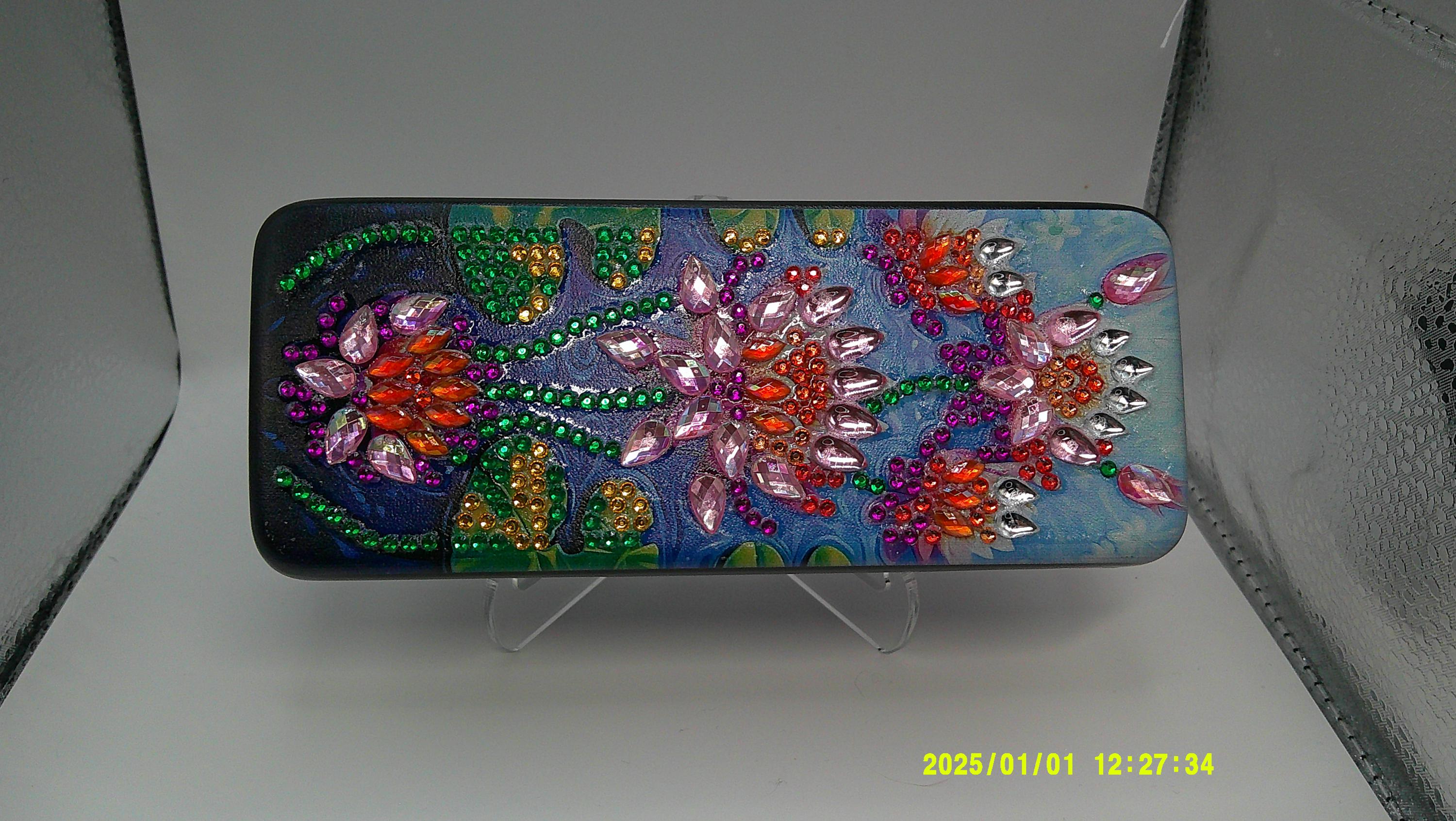 Colorful Floral Diamond Art Eyeglass Case