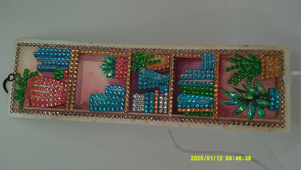 Cozy Window & Plants Diamond Art Bookmark | Rhinestone Bookshelf‑Style Design