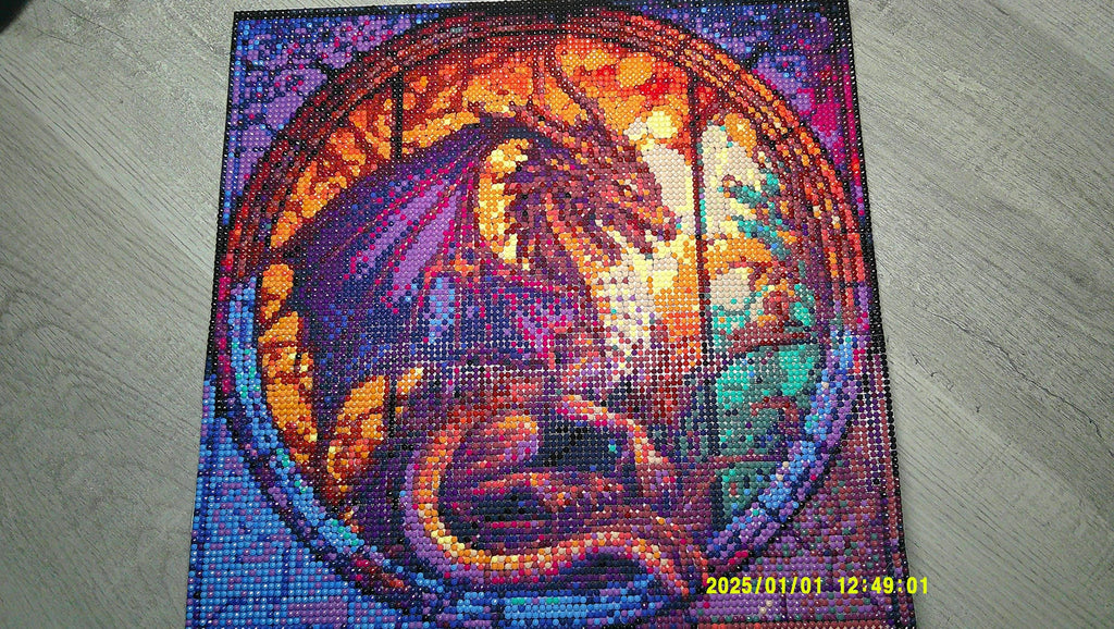 Radiant Fire Dragon Diamond Art Mosaic