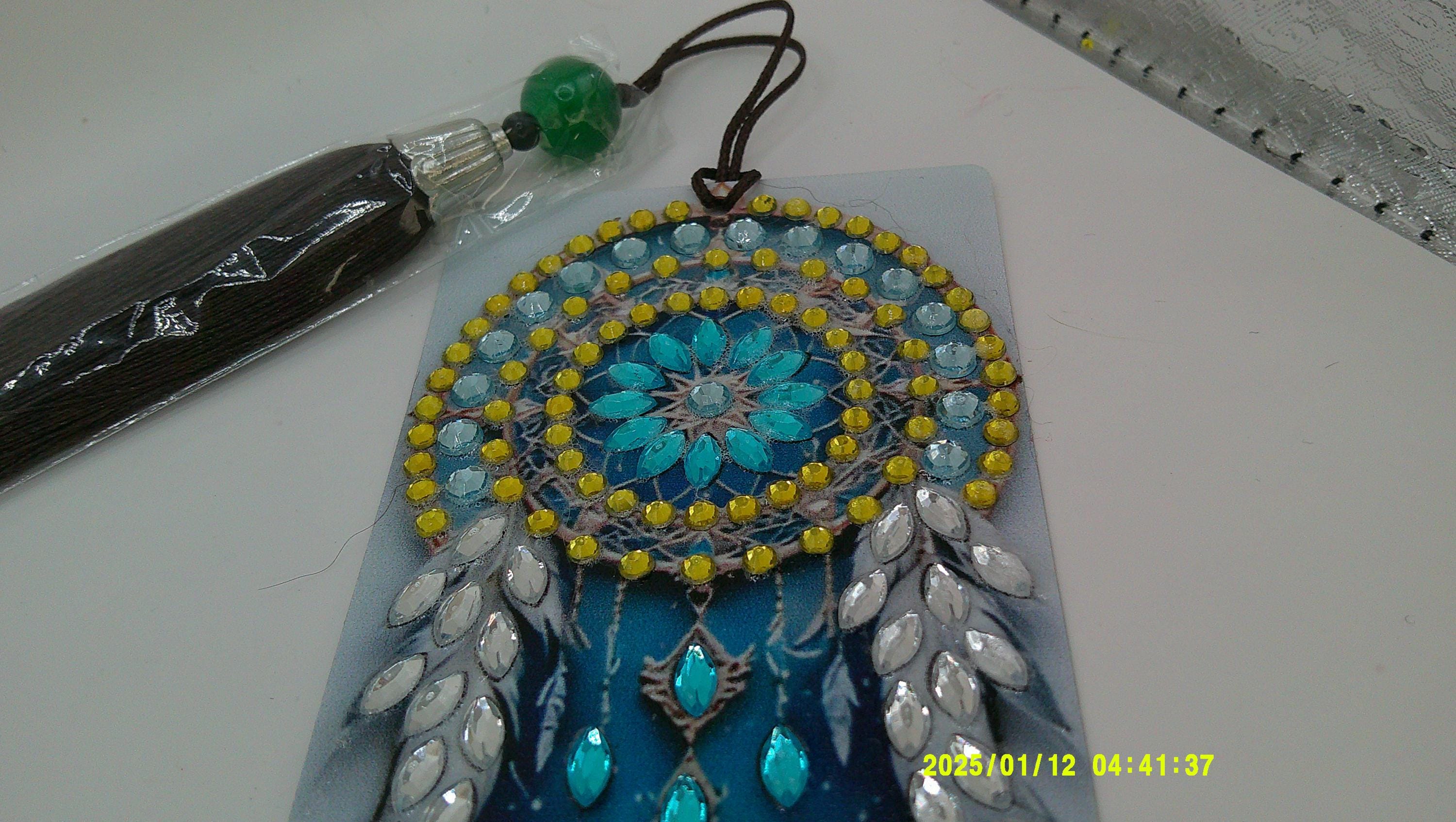 Enchanted Wolf Pair Diamond Art Bookmark | Shimmering Dreamcatcher Feathers