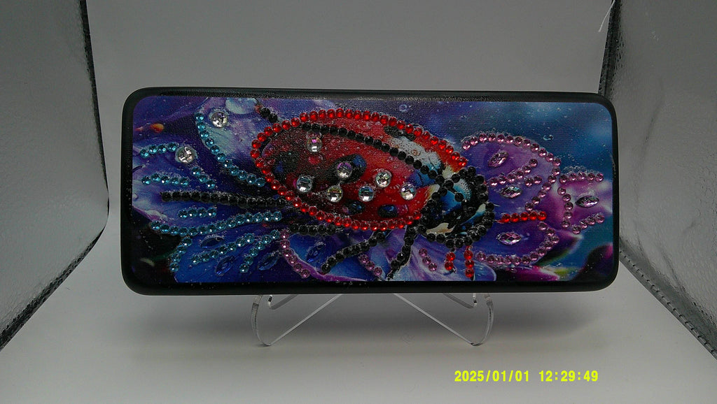 Hand‑Embellished Ladybug Floral Glasses Case