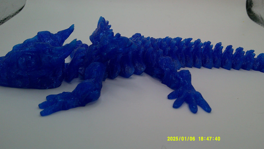 Glittering Blue Realm Winged Guardian - 3D Printed