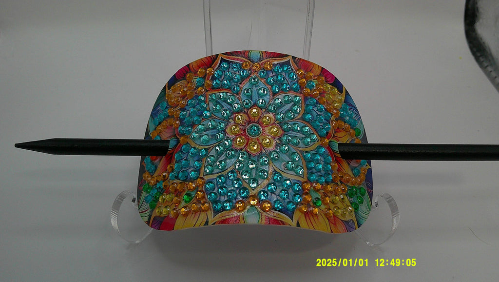 Sunburst Mandala Diamond Art Hair Slide
