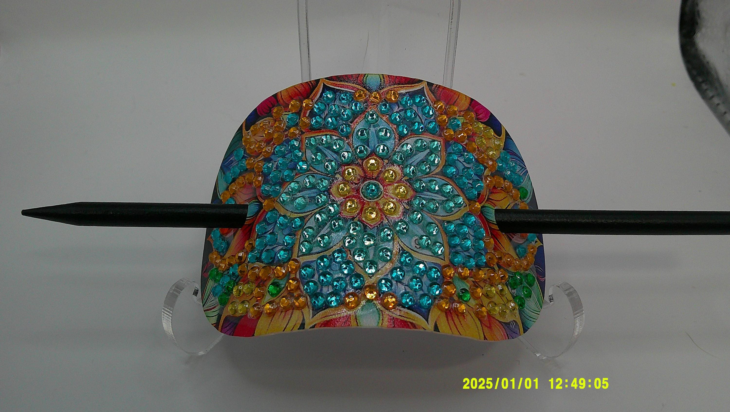 Sunburst Mandala Diamond Art Hair Slide