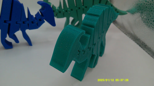 3D Printed Flexi Dinosaur Toy, Articulated Fidget Dino