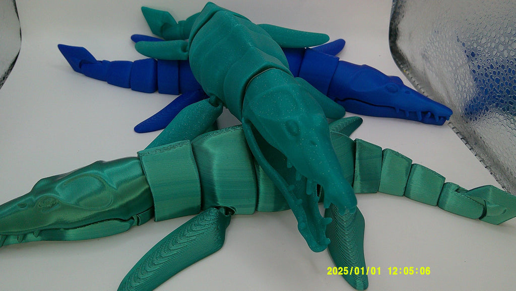 3D Printed Flexi Plesiosaur, Articulated Sea Creature Toy, Wiggly Ocean Desk Pet