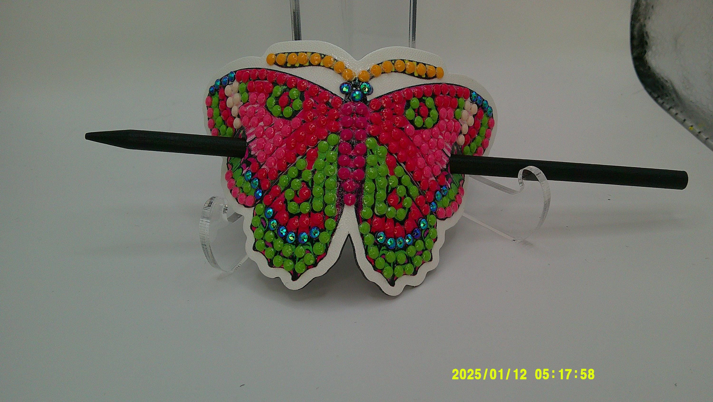 Handcrafted Butterfly Diamond Art Mask | Detailed Beaded Design