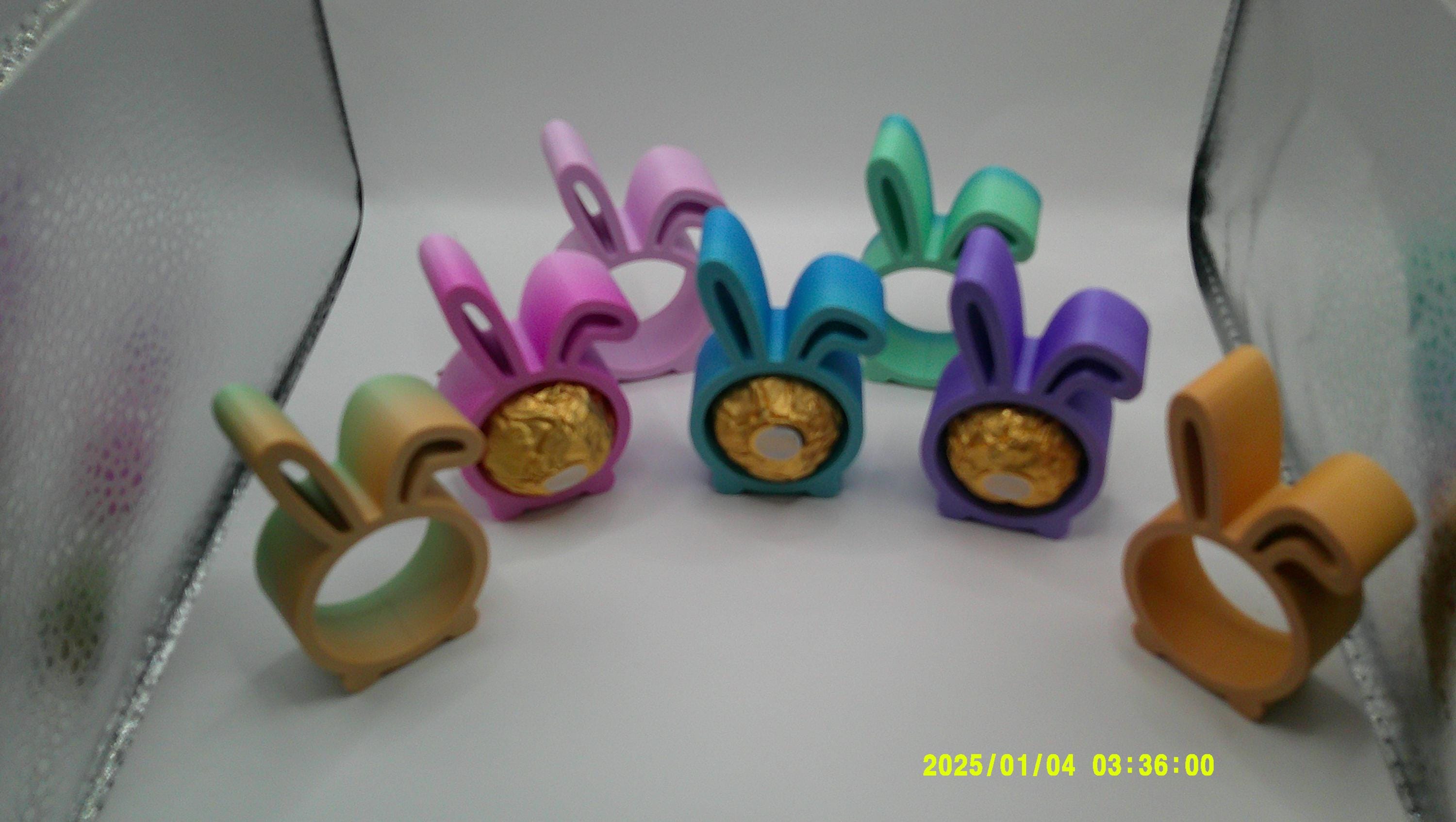 3D Printed Pastel Bunny Candy Cradles – Easter Party Favors