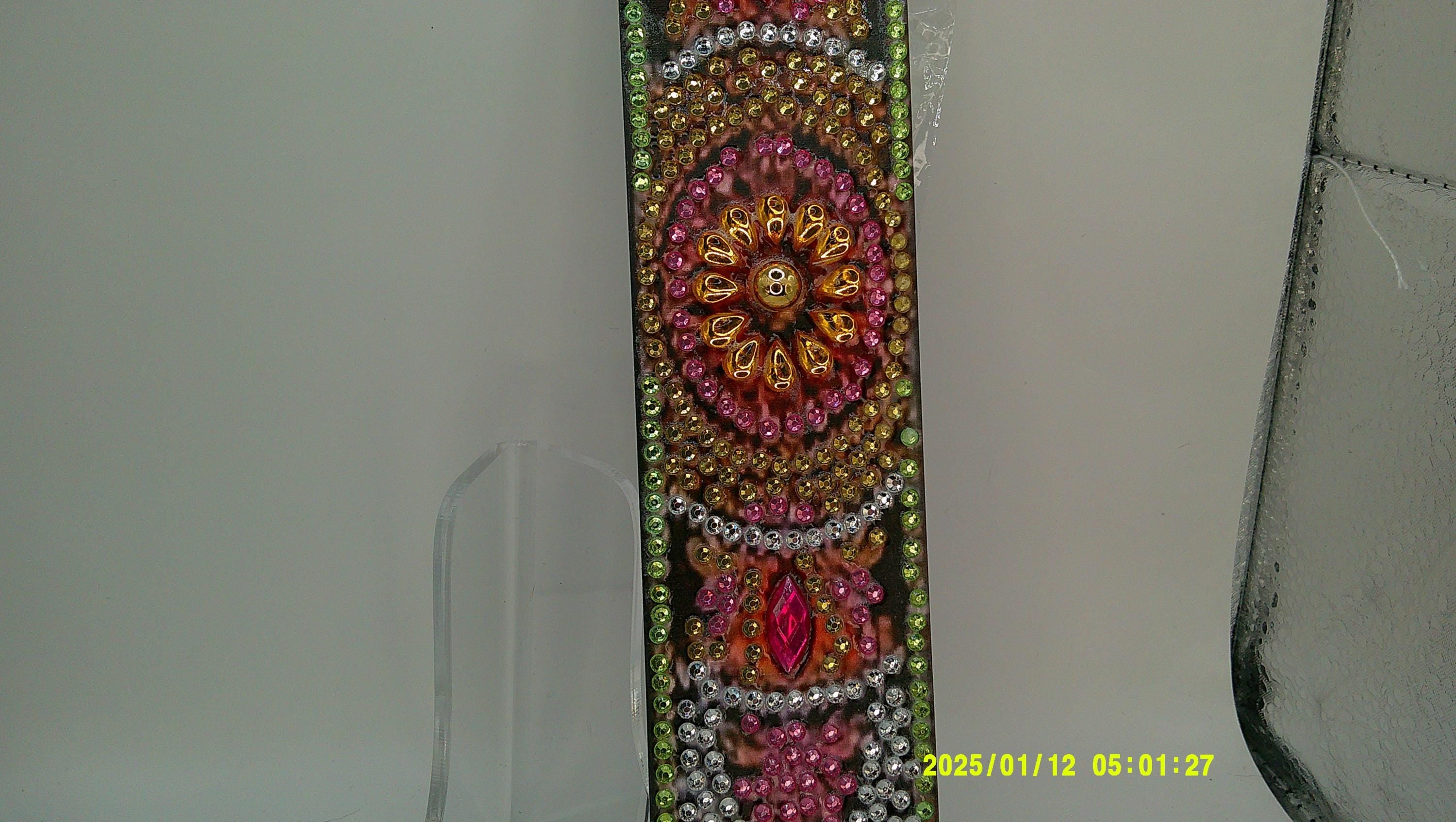Sunburst Flower Rhinestone Bookmark | Vibrant Diamond Art Pattern
