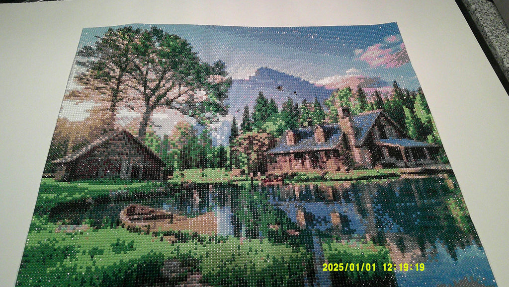 Lakeside Cabin Serenity Diamond Art Painting