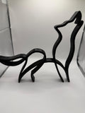 3D Printed Howling Wolf Line Art Sculpture
