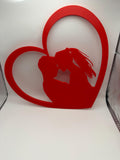 3D Printed Tilted Couples Heart Sign with Stand