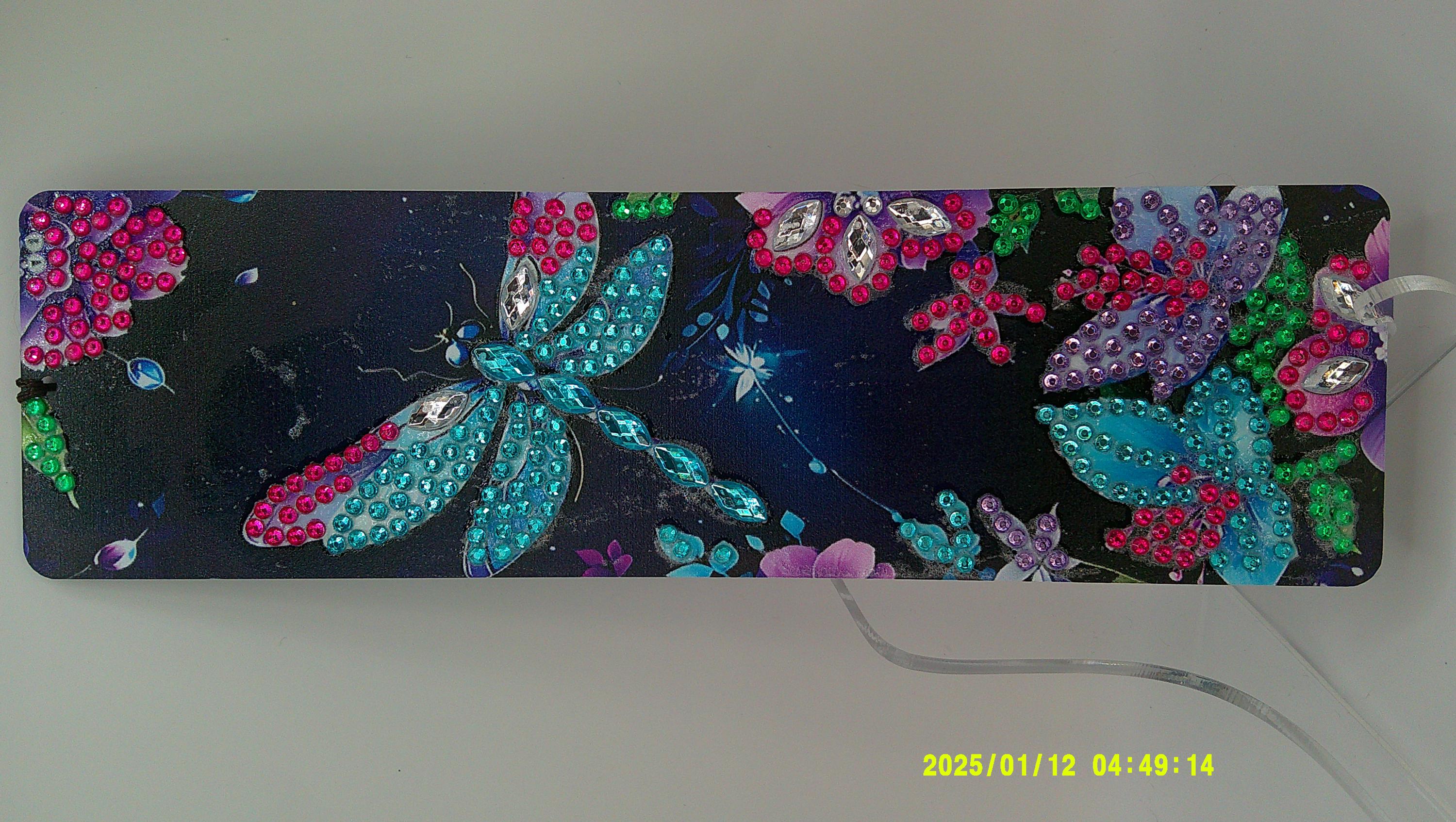 Butterfly Garden Bookmark | Shimmering Diamond Art Flowers
