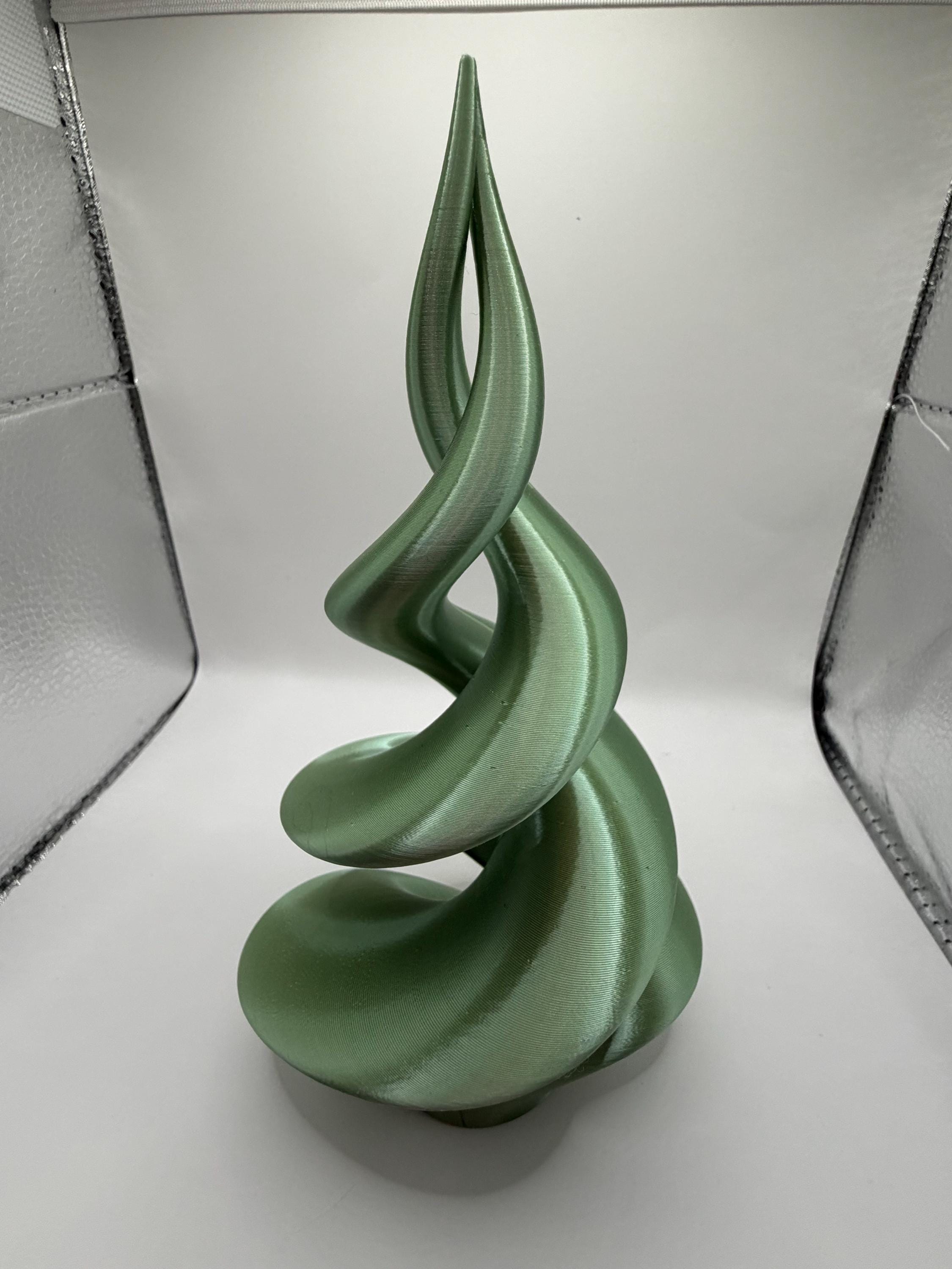 3D Printed Contemporary Dual Spiral Trees (Set of Three)