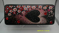 Black Heart & Floral Rhinestone Diamond Art Eyeglass Case
