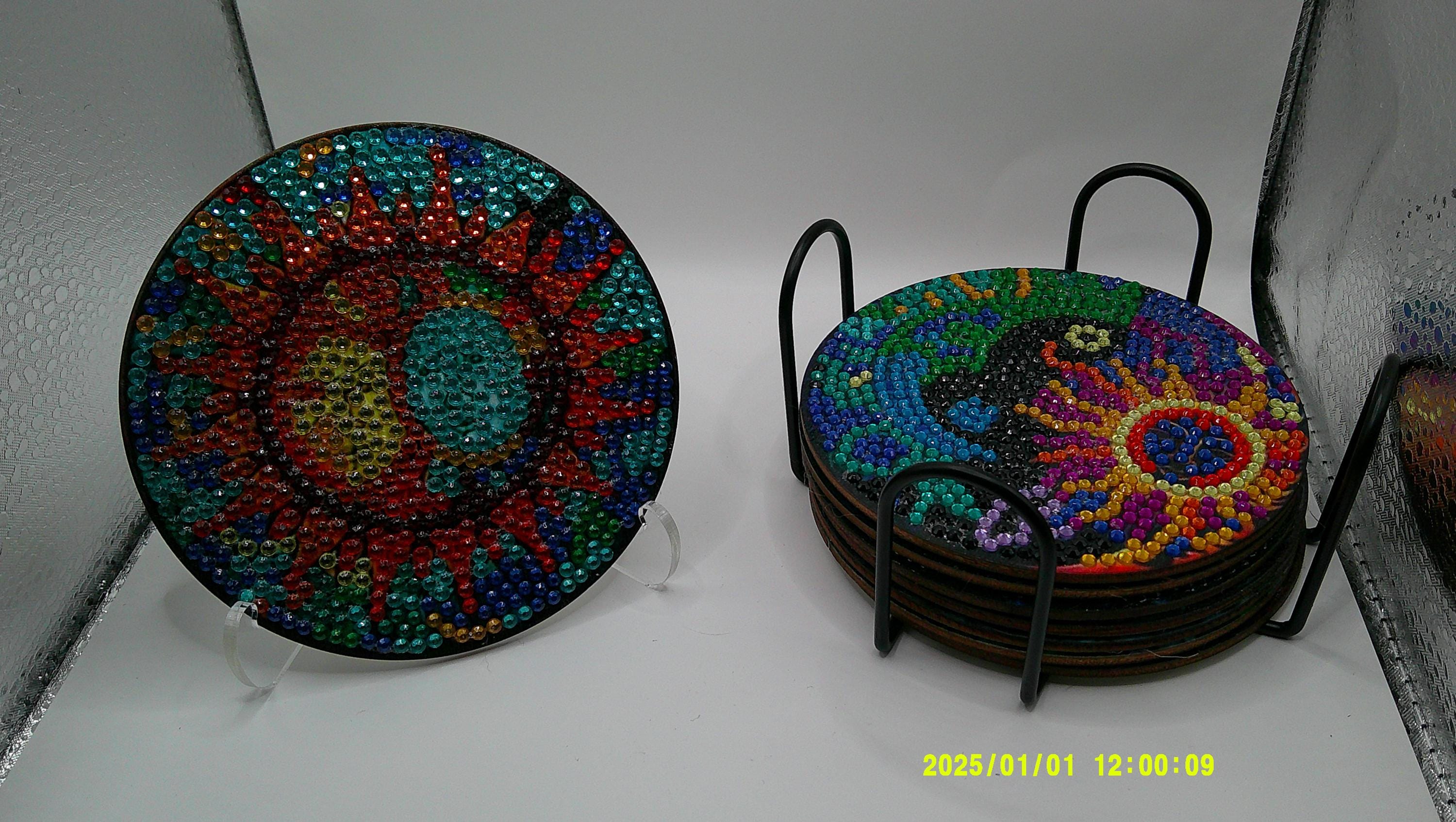 Sparkling Sun Coaster Set – Diamond Art Design