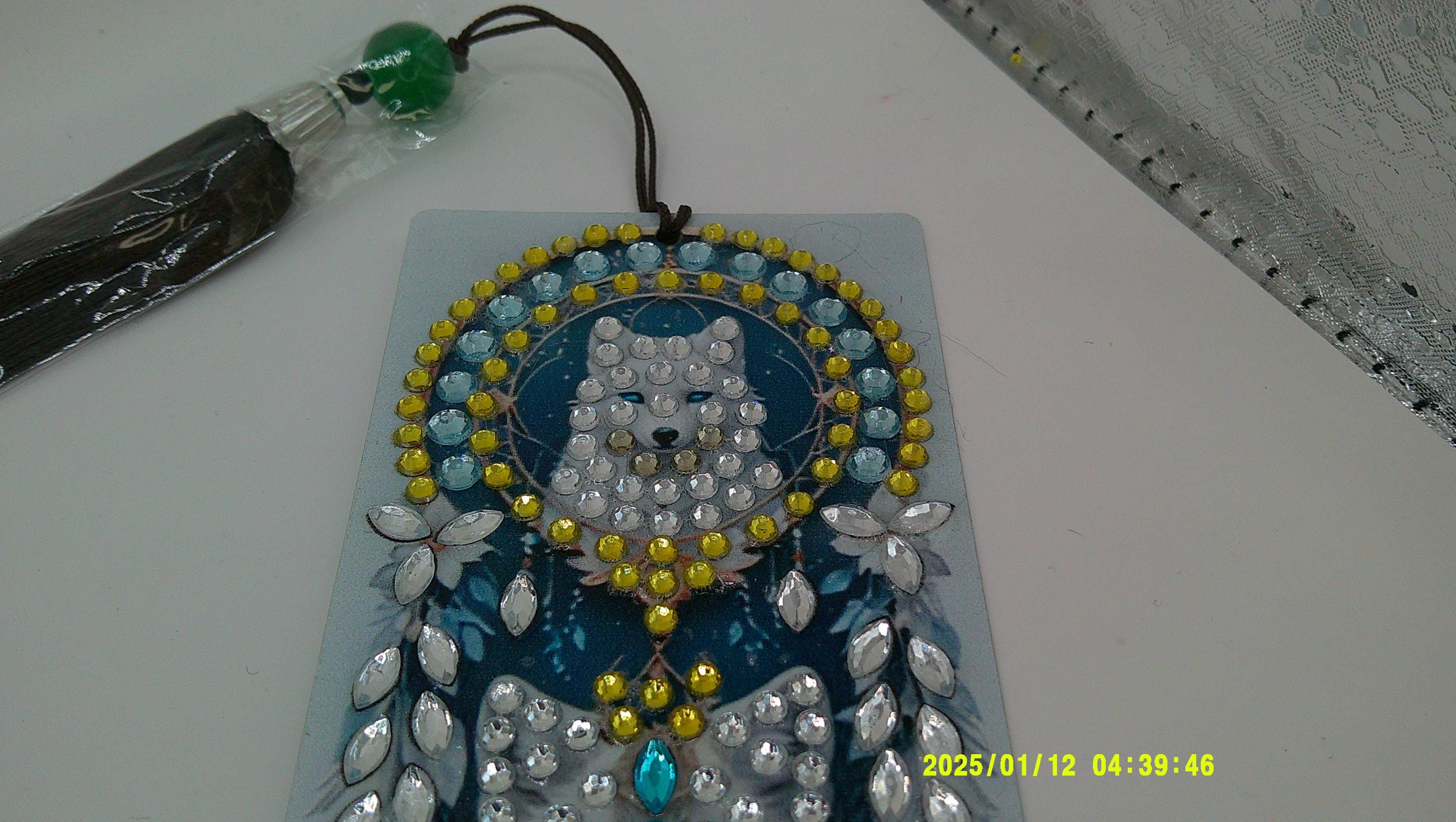 Mystic Wolf Trio Bookmark | Sparkling Diamond Art Dreamcatcher
