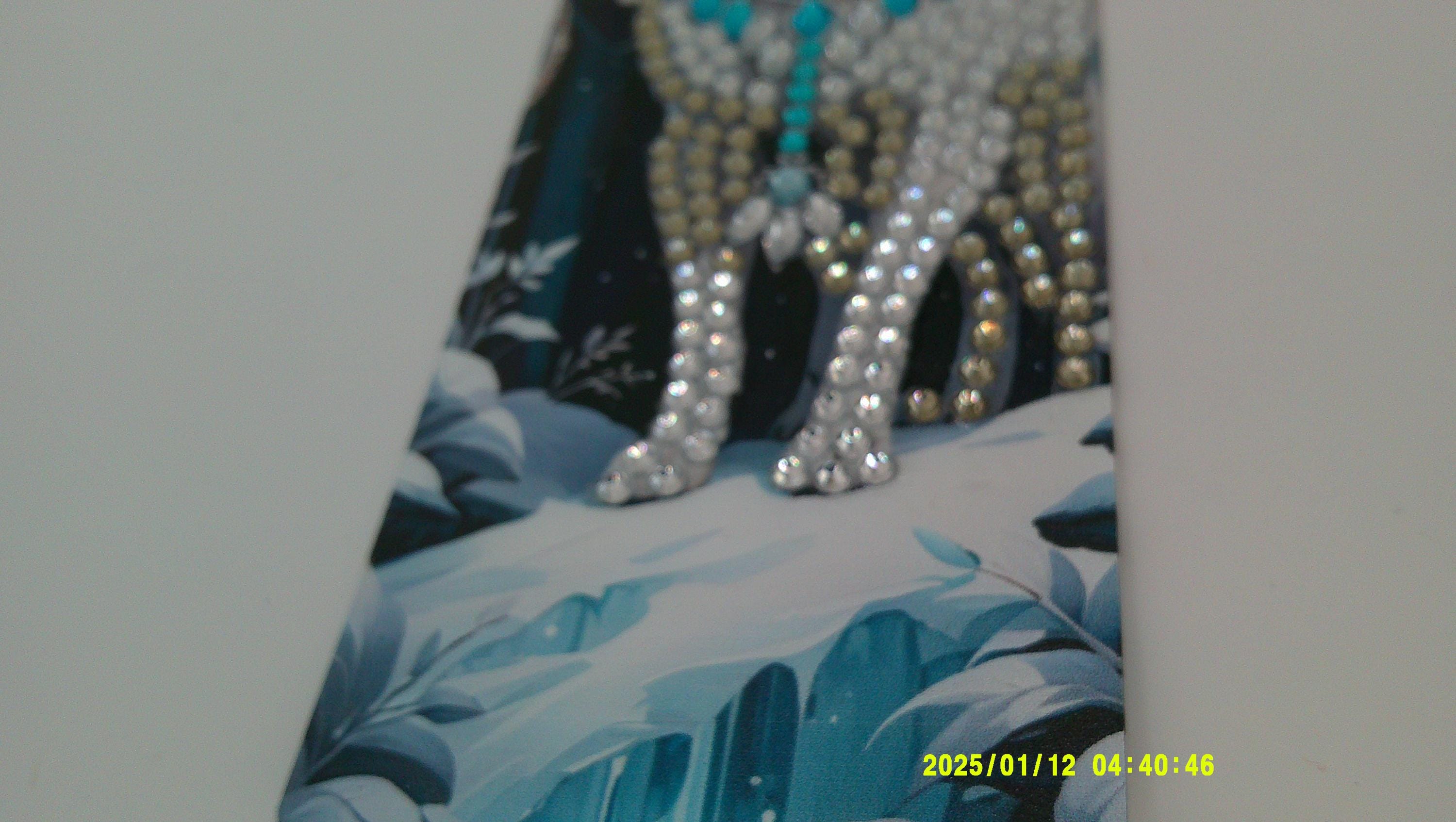 Fantasy Wolf Diamond Art Bookmark | Blue‑Eyed Wolf Sparkle Design